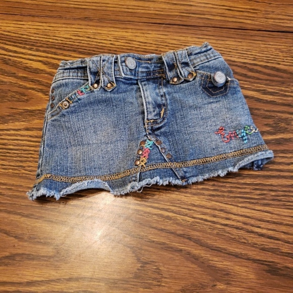 y2k early 2000s Enyce mini jean skirt toddler‎ 2T